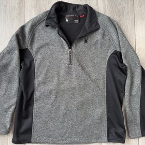 Spyder Men’s Outbound Half Zip Sweatshirt Fleece Gray Black